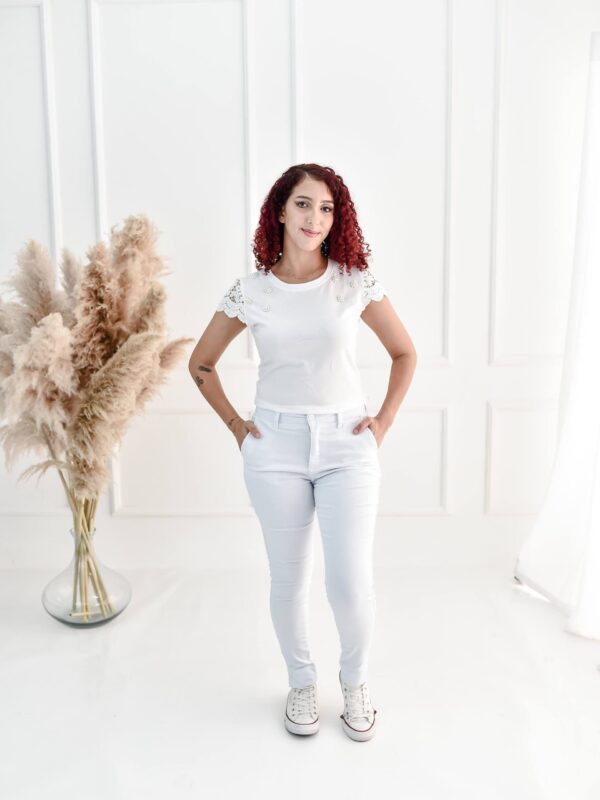 Calça Cigarrete Feminina Jeans com Lycra Acetinado Semi Social