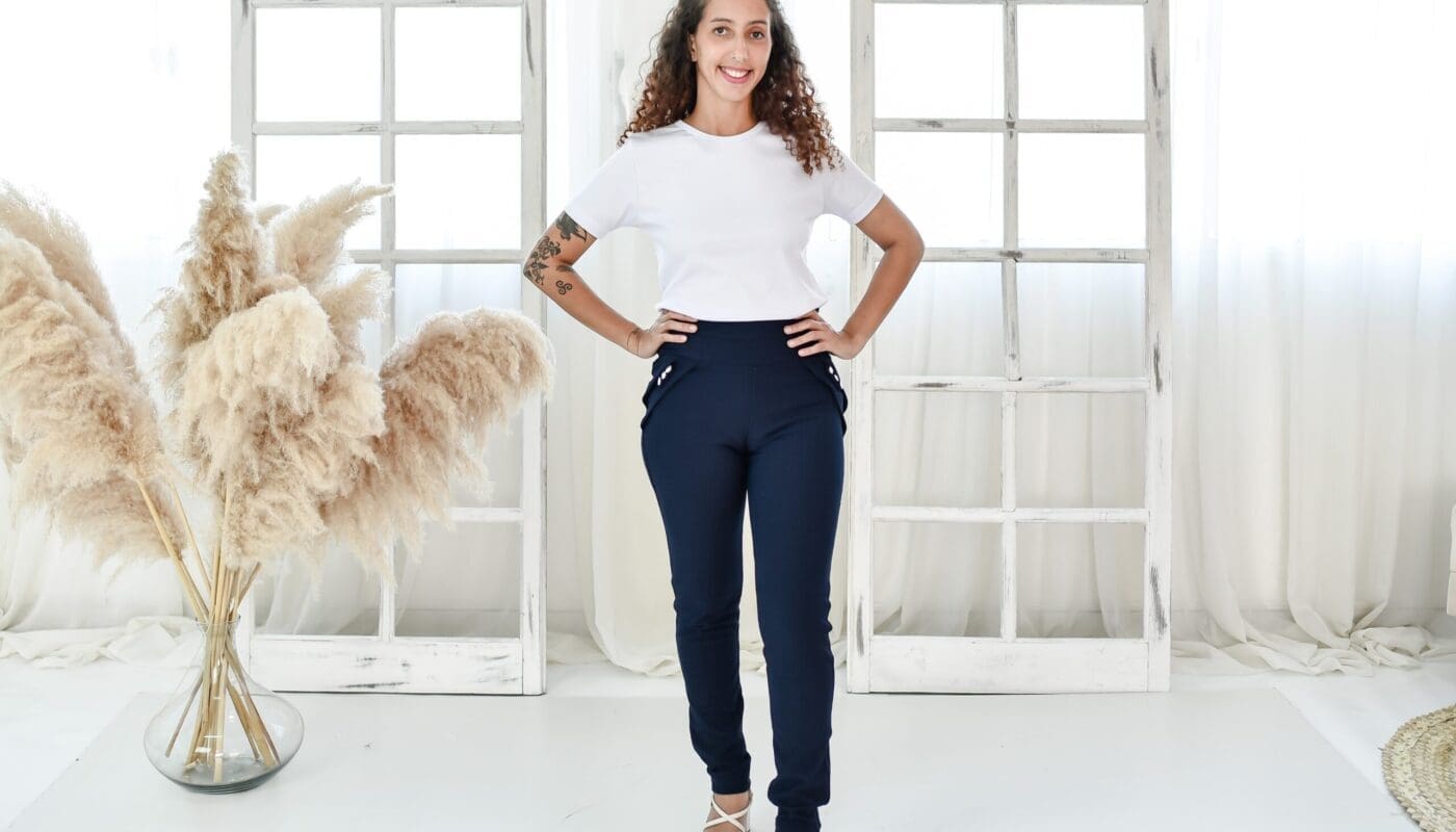 Calça Skinny Feminina em Jacquard Pipoca