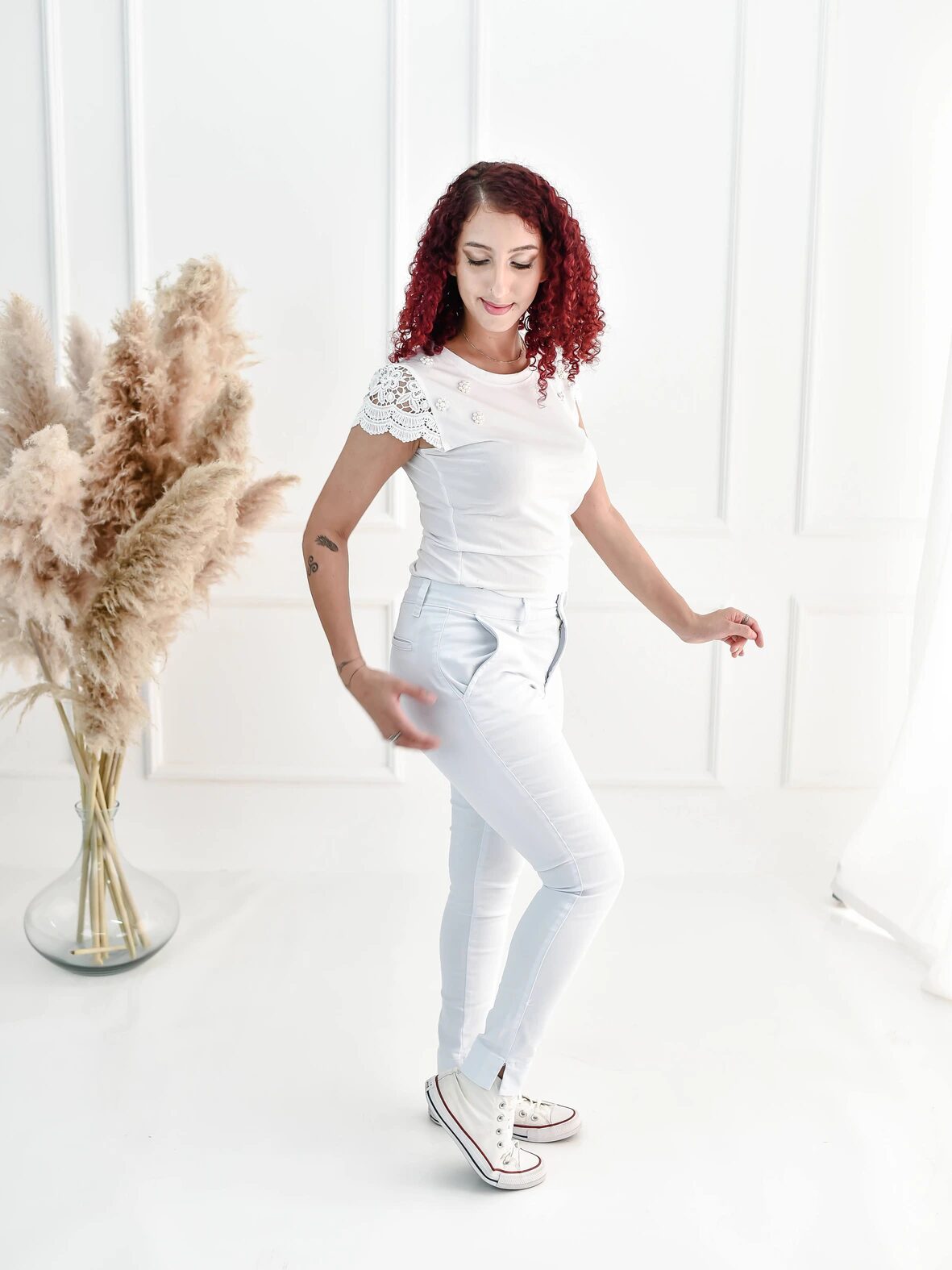Calça Cigarrete Feminina Jeans com Lycra Acetinado Semi Social
