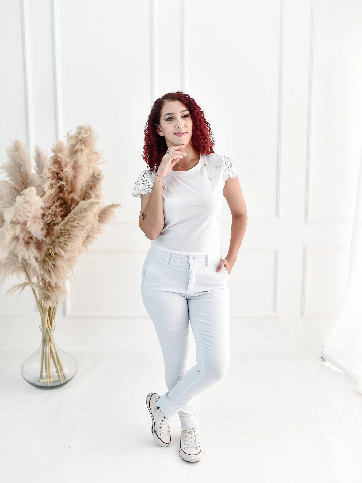 Calça Cigarrete Feminina Jeans com Lycra Acetinado Semi Social