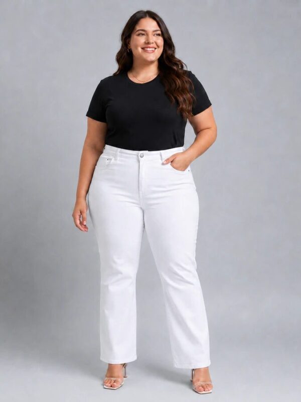 Calça Reta Feminina em Jeans com Lycra Plus (0276)