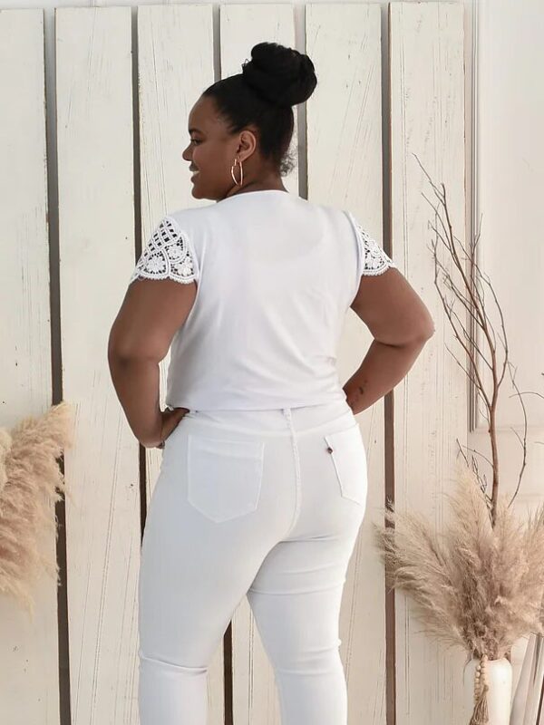 Calça Flare Feminina Jeans com Lycra Lisa Plus ( 13383)