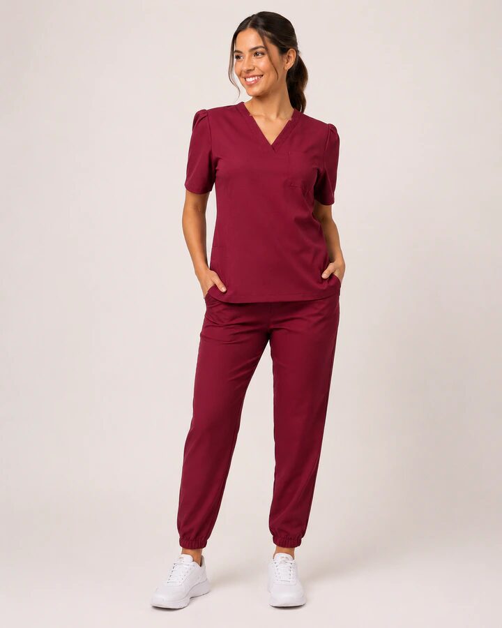 Pijama Cirúrgico Manga Curta Feminino em Gabardine com Stretch Jogger Dinamarca