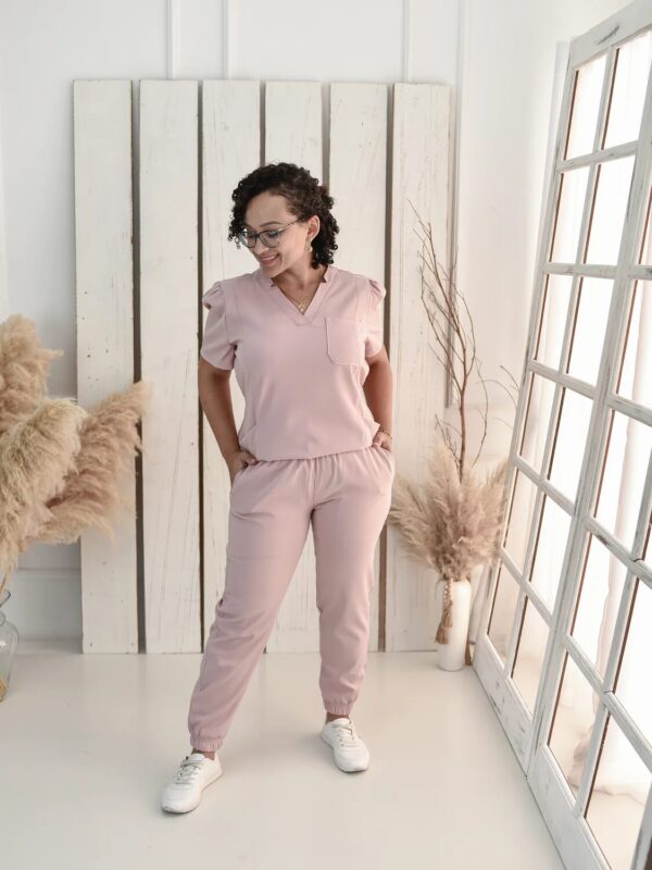 Pijama Cirúrgico Manga Curta Feminino em Gabardine com Stretch Jogger Dinamarca