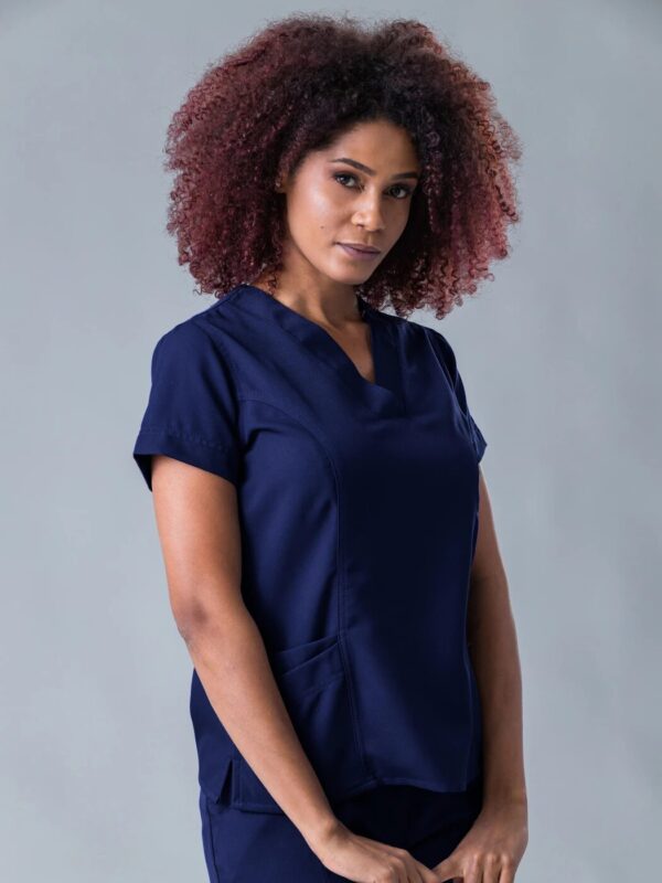 Camisa Cirúrgica Manga Curta Feminina em Gabardine com Decote V (709)