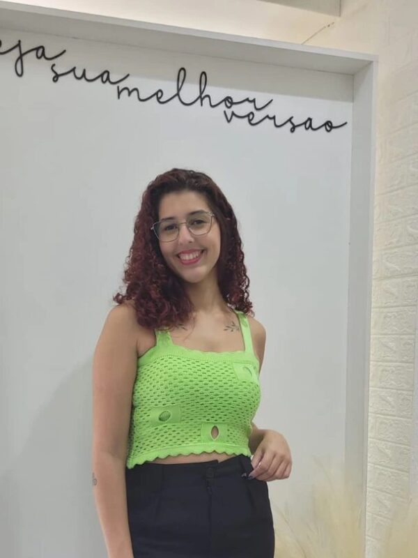 Cropped Regata Feminino em Modal Vazado